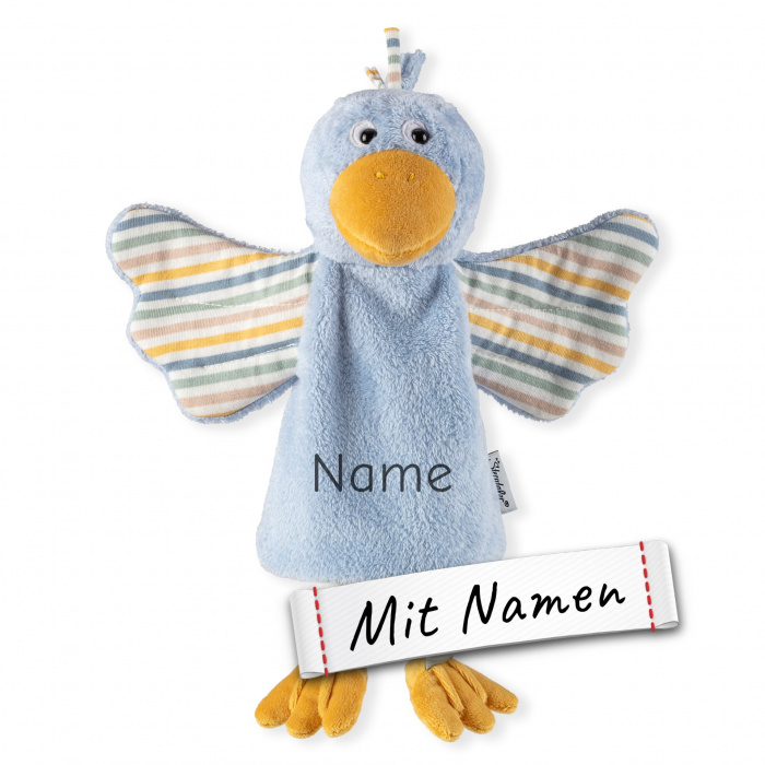 Sterntaler Vogel Kinder Handpuppe-Schnuffeltuch mit Namen bestickt