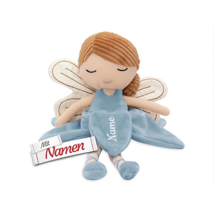 Stoffpuppe Fee personalisiert mit Namen, Fee Amy, Kuschelpuppe 32 cm, Geschenk für Mädchen