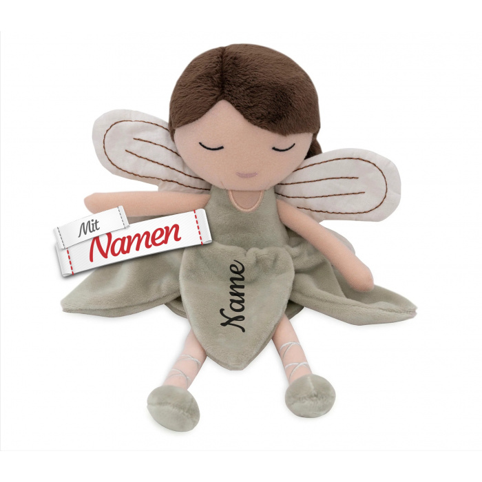 Stoffpuppe Fee personalisiert mit Namen, Fee Livia, Kuschelpuppe 32 cm, Babygeschenk