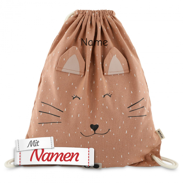 Trixie Katze Turnbeutel mit Namen Mrs. Cat bestickt aus recyceltem Material