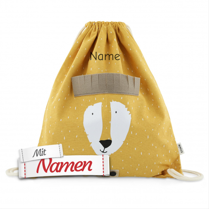 Trixie Löwe Turnbeutel mit Namen bestickt, Mr. Lion, aus recyceltem Material