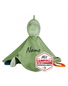 Baby Geschenk personalisiert: Dinosaurier Schmusetuch von Sterntaler mit Namen bestickt, Dino Rexi