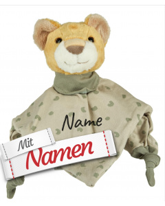 Baby Geschenk personalisiert: Schmusetuch L&ouml;we Leo von Sterntaler mit Namen bestickt als Tr&ouml;ster zur Geburt und Taufe