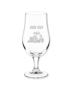 Bauer Geschenk: Graviertes Bierglas mit Traktor Motiv