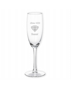 Examen Geschenk Sektglas mit Diamantgravur