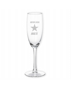 Examen Geschenk: Sektglas mit Sternmotiv und Gravur - Abi 2026