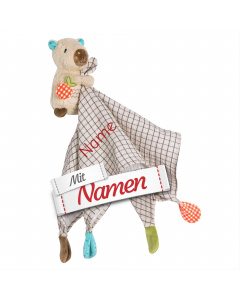 Fehn Capybara Clara Musselin-Schmusetuch – Einschlafhilfe & Schnuffeltuch mit Namen bestickt, Babygeschenk personalisiert