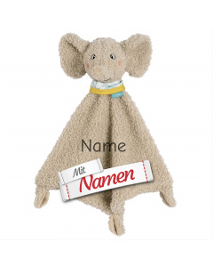 Fehn Elefant Erik Schmusetuch, Einschlafhilfe & Schnuffeltuch, mit Namen bestickt, Babygeschenk personalisiert