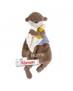 Fehn Schmusetuch mit Namen bestickt - Otter Theo Kuscheltier, Einschlafhilfe & Schnuffeltuch personalisiert