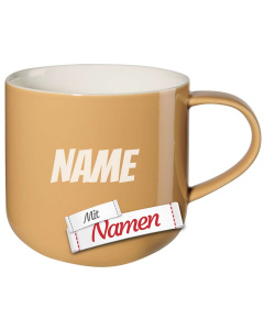 Kaffeetasse mit Gravur Coppa Apricot &ndash; Porzellanbecher mit Namen als Geschenk zum Geburtstag