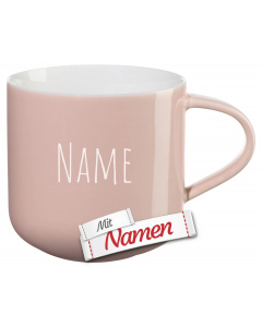 Kaffeetasse personalisiert coppa lily/ros&eacute; von ASA mit Gravur &ndash; Porzellanbecher als Geschenk zum Geburtstag