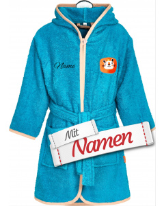 Kinder Bademantel mit Namen bestickt &ndash; Playshoes Dschungel L&ouml;we