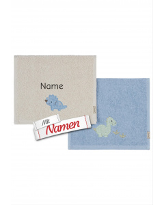 Kinderhandtuch mit Namen Dinosaurier Dino Rexi von Sterntaler bestickt im 2er Pack