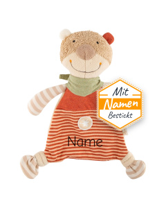 Sigikid Schmusetuch Bär mit Namen personalisiert, bestickt