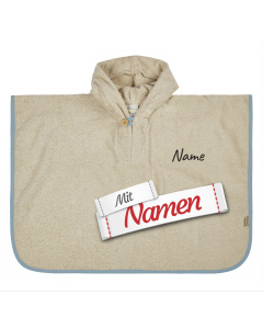 Sterntaler Dinosaurier Poncho personalisiert mit Namen – DINO Rexi Badeponcho, bestickt