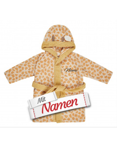 Sterntaler Kinder Bademantel personalisiert – Giraffe Kaya, Mantel mit Namen bestickt, Größe 86/92