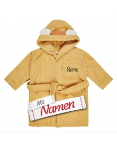 Sterntaler Kinder Bademantel personalisiert – LÖWE Leo, mit Namen bestickt, Größe 98/104