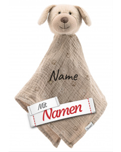 Sterntaler Schmusetuch personalisiert Hund Lucky mit Namen bestickt, Baby Kuscheltuch personalisiert