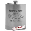 LALALO Angel Flachmann mit Gravur, personalisiert mit Namen und Wunschtext, Geschenk für Angler Fischer zum Vatertag oder Geburtstag
