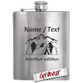 LALALO Flachmann Zelt Tannenwald mit Gravur, personalisiert mit Namen Wunschtext, Geschenk für Outdoor Camping Camper zum Geburtstag