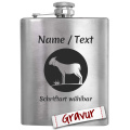 LALALO Flachmann, graviert mit Namen/Wunschtext, Geburtstagsgeschenk für Wanderer & Outdoor, Kompass Berg Motiv, Edelstahl mit Gravur