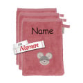 Sterntaler GOTS 3er Waschhandschuh Maus Mabel aus Frottee, bestickt