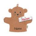 Sterntaler Spiel-Waschhandschuh Otter Otti, mit Namen bestickt, Geschenk zur Geburt oder Taufe, aus Frottee, 21x23cm
