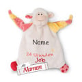 NICI Schmusetuch Lamm 24 Stunden Job, mit Namen bestickt, Schnuffeltuch Kuscheltuch, Babygeschenk zur Geburt oder Taufe