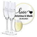 Elegantes Sektglas Geschenk-Set: Gravierte Sektgläser zur Hochzeit mit Gravur