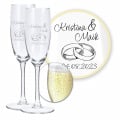 Personalisiertes Sektglas-Set für Hochzeit oder Verlobung, Ringtraum Gravur
