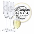 Rosenromantik Sektgläser mit Gravur, Hochzeitsgeschenk Set