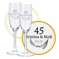 Sektglas mit Gravur zum 45. Hochzeitstag, Sommerliebe