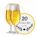 LEONARDO Leonardo Biergläser mit Gravur zum 20. Hochzeitstag / Porzellan-Hochzeit, Pils Biertulpe, Blumenherz
