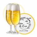 LEONARDO Leonardo Biergläser mit Gravur zum 25. Hochzeitstag / Silberhochzeit, Pils Biertulpe, Blütenträume