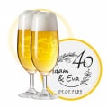 LEONARDO Biergläser mit Gravur zum 40. Hochzeitstag / Rubin-Hochzeit, Pils Biertulpe, Blütenträume