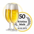 LEONARDO Biergläser mit Gravur zum 50. Hochzeitstag / Goldenen Hochzeit, Pils Biertulpe, Liebeslicht