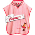 Badeponcho Kinder mit Namen bestickt, DIE MAUS mit Melone, Frottee, Gr. S bis 4 Jahre