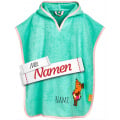 Badeponcho Kinder mit Namen bestickt, DIE MAUS mit Schwimmring, Frottee, Gr. L ab 4 Jahre