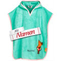 Badeponcho Kinder mit Namen bestickt, DIE MAUS mit Schwimmring, Frottee, Gr. S bis 4 Jahre