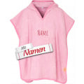 Badeponcho Kinder mit Namen bestickt, Einhorn, Frottee, Gr. L ab 4 Jahre