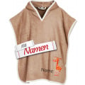 Badeponcho Kinder mit Namen bestickt, Giraffe, Frottee, Gr. S bis 4 Jahre