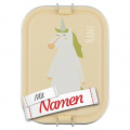 Brotdose Kinder mit Namen graviert, Trixie Einhorn, Edelstahl groß mit Trennwand