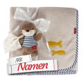 Fehn Kuscheldecke mit Namen bestickt, Otter Theo, Geschenk zur Geburt