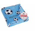 Fußball Geschenk personalisiert – Playshoes Fleece-Decke mit Namen bestickt