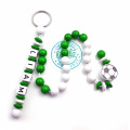 LALALO Fußball Rechenkette mit Namen, personalisiert mit Namensprägung, Geschenk zur Einschulung & Schulanfang, Grün/Weiß