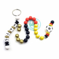 LALALO Fußball Rechenkette mit Namen, personalisierbar mit Namensprägung, Geschenk zur Einschulung/Schulanfang, Schwarz Rot Gold