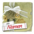Geschenk zur Geburt: Fehn Kuscheldecke Chamäleon, Mit Namen bestickt