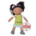 HABA Stoffpuppe Cari, mit Namen bestickt, Geschenk zur Geburt oder Taufe, Babypuppe für Kinder ab 18 Monate, 30 cm