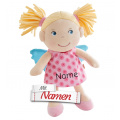HABA Stoffpuppe Schutzengel Finja, mit Namen bestickt, personalisierte Babypuppe, Geschenk zur Geburt oder Taufe, 20 cm