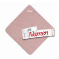 Kapuzenhandtuch Baby personalisiert mit Namen, Altrosa, Frottee 75 x 75 cm, Babygeschenk